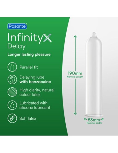 PASANTE DELAY INFINITY PRESERVATIVOS RETARDANTES CAJA 144 UNIDADES