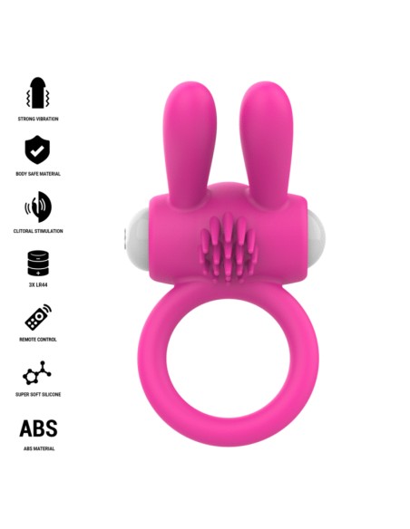 INTENSE HOPPS ANILLO PARA PENE VIBRADOR CON ESTIMULACIAN CLITORIANA ROSA