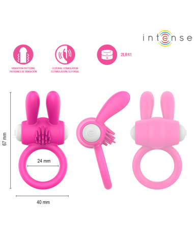 INTENSE HOPPS ANILLO PARA PENE VIBRADOR CON ESTIMULACIAN CLITORIANA ROSA