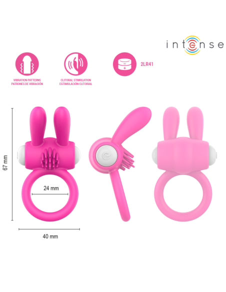 INTENSE HOPPS ANILLO PARA PENE VIBRADOR CON ESTIMULACIAN CLITORIANA ROSA