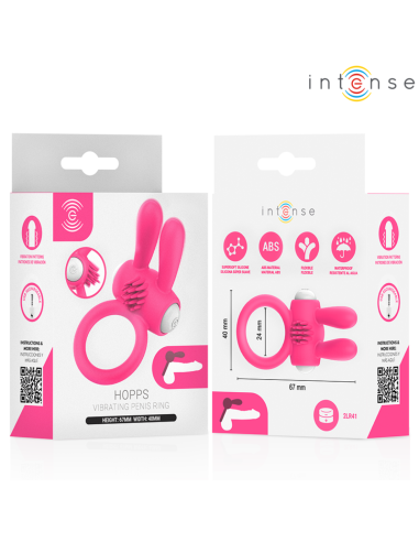 INTENSE HOPPS ANILLO PARA PENE VIBRADOR CON ESTIMULACIAN CLITORIANA ROSA