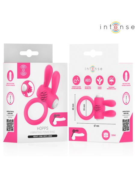 INTENSE HOPPS ANILLO PARA PENE VIBRADOR CON ESTIMULACIAN CLITORIANA ROSA