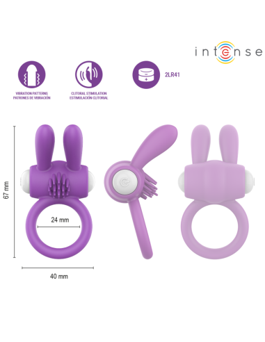 INTENSE HOPPS ANILLO PARA PENE VIBRADOR CON ESTIMULACIAN CLITORIANA MORADO