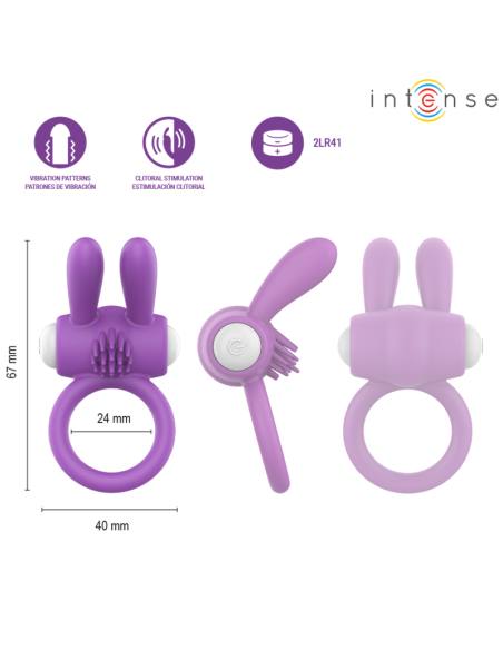 INTENSE HOPPS ANILLO PARA PENE VIBRADOR CON ESTIMULACIAN CLITORIANA MORADO