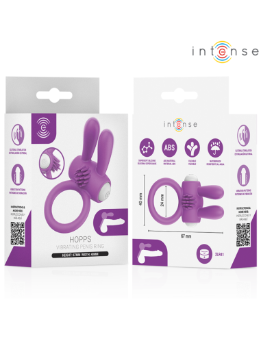 INTENSE HOPPS ANILLO PARA PENE VIBRADOR CON ESTIMULACIAN CLITORIANA MORADO