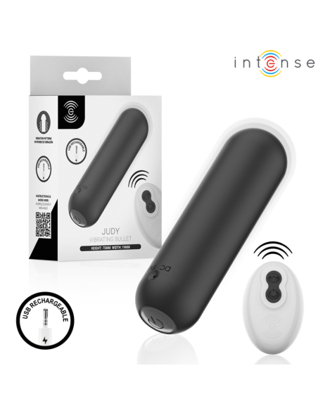 INTENSE JUDY BALA VIBRADORA RECARGABLE CON CONTROL REMOTO NEGRO