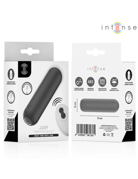 INTENSE JUDY BALA VIBRADORA RECARGABLE CON CONTROL REMOTO NEGRO