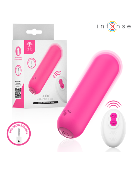 INTENSE JUDY BALA VIBRADORA RECARGABLE CON CONTROL REMOTO ROSA