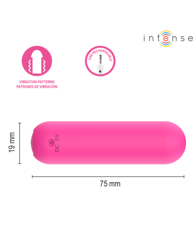 INTENSE JUDY BALA VIBRADORA RECARGABLE CON CONTROL REMOTO ROSA