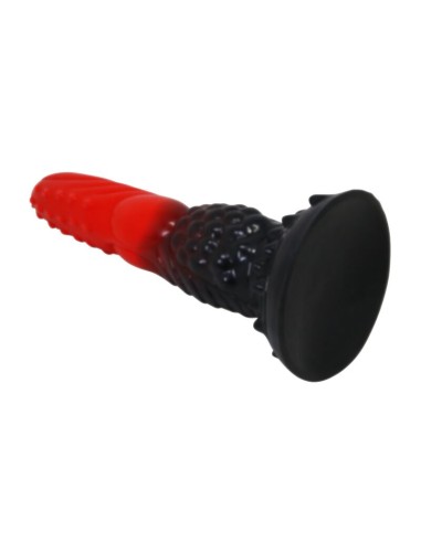 POWER MONSTERS FIRE DRAGON DILDO FANTASAA CON VENTOSA 245 CM A 58 CM ROJO Y NEGRO
