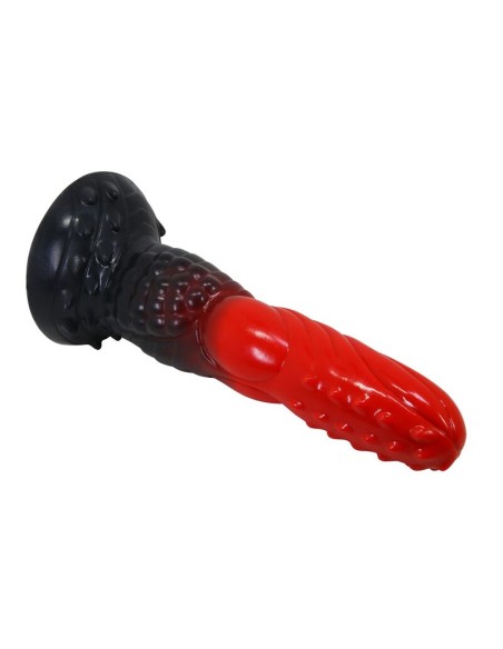 POWER MONSTERS FIRE DRAGON DILDO FANTASAA CON VENTOSA 245 CM A 58 CM ROJO Y NEGRO