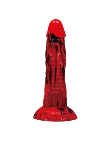 POWER MONSTERS MINOTAUR DILDO FANTASAA CON VENTOSA 21 CM A 5 CM ROJO Y NEGRO
