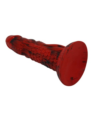 POWER MONSTERS MINOTAUR DILDO FANTASAA CON VENTOSA 21 CM A 5 CM ROJO Y NEGRO