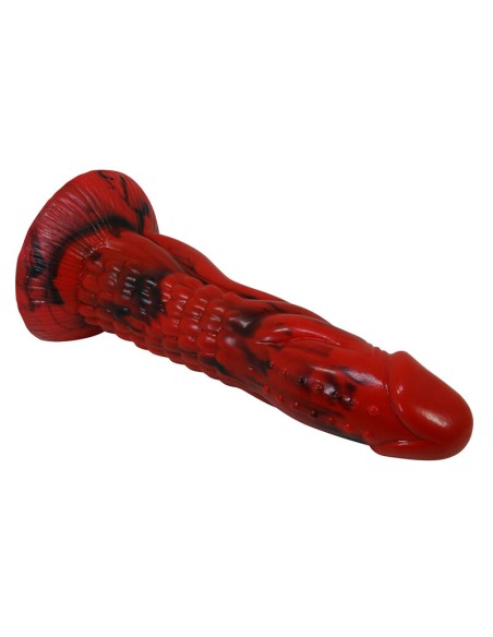 POWER MONSTERS MINOTAUR DILDO FANTASAA CON VENTOSA 21 CM A 5 CM ROJO Y NEGRO