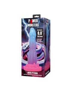 POWER MONSTERS VOID PYTHON DILDO FANTASAA CON VENTOSA 205 CM A 52 CM AZUL LILA Y ROSA 2