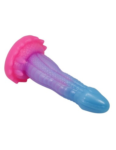 POWER MONSTERS VOID PYTHON DILDO FANTASAA CON VENTOSA 205 CM A 52 CM AZUL LILA Y ROSA