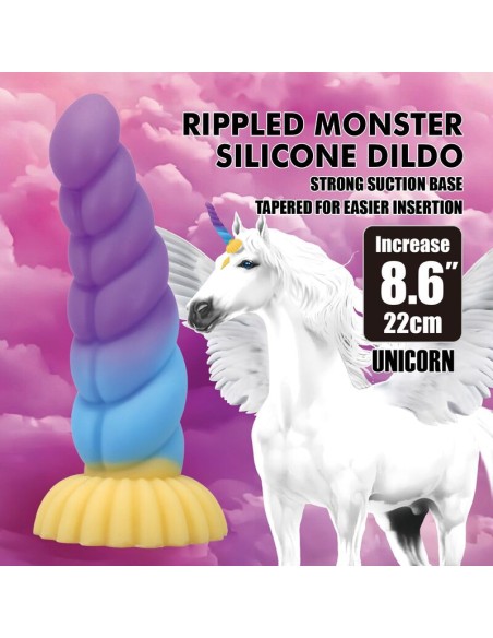 POWER MONSTERS UNICORN DILDO TRICOLOR 22 CM A 5 CM
