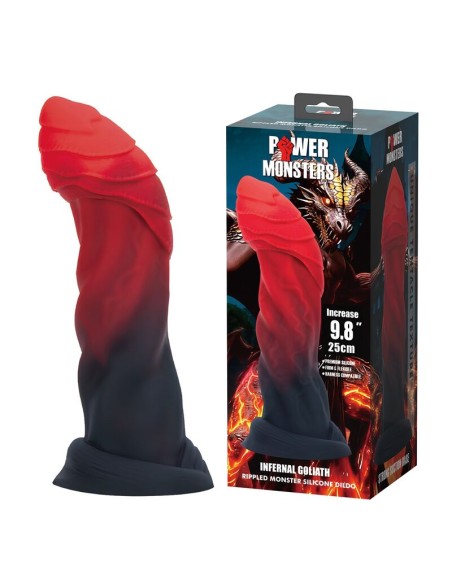 POWER MONSTERS INFERNAL GOLIATH DILDO BICOLOR 25 CM A 6 CM