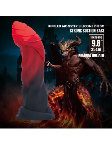 POWER MONSTERS INFERNAL GOLIATH DILDO BICOLOR 25 CM A 6 CM