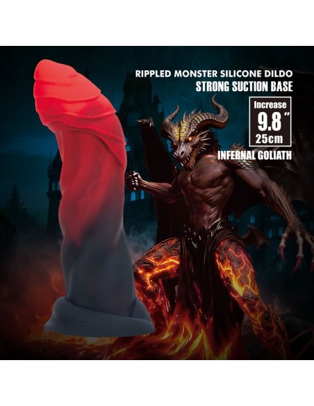 POWER MONSTERS INFERNAL GOLIATH DILDO BICOLOR 25 CM A 6 CM