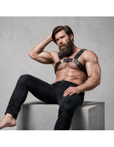 FETISH SUBMISSIVE ATTITUDE ARNAS BULLDOG AJUSTABLE ECOPIEL PECHO HOMBRE