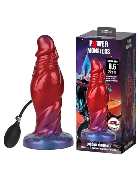 POWER MONSTERS SHADOW BEHEMOTH DILDO HINCHABLE FANTASAA BICOLOR 22 CM A 5 CM