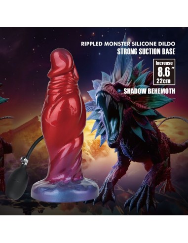 POWER MONSTERS SHADOW BEHEMOTH DILDO HINCHABLE FANTASAA BICOLOR 22 CM A 5 CM