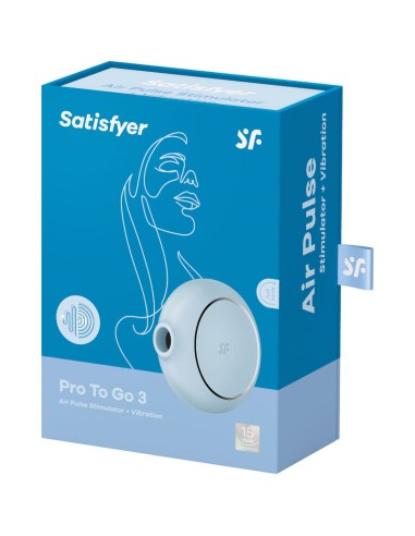SATISFYER PRO TO GO 3 ESTIMULADOR Y VIBRADOR DOBLE AZUL
