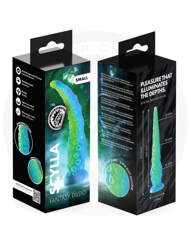 EPIC SCYLLA DILDO TENTACULO FINO FLUORESCENTE TAMAAO PEQUEAO
