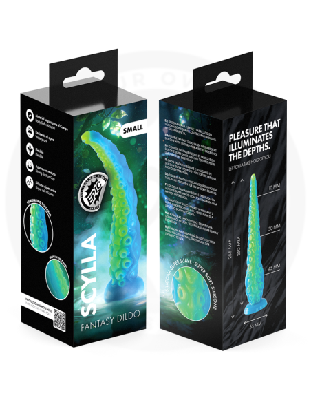 EPIC SCYLLA DILDO TENTACULO FINO FLUORESCENTE TAMAAO PEQUEAO