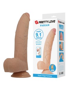 PRETTY LOVE FABIAN DILDO FLEXIBLE CON VENTOSA CARNE