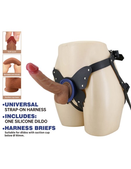 PRETTY LOVE YETI ARNAS STRAP ON CON DILDO Y VENTOSA CARNE