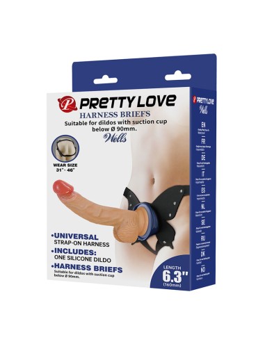 PRETTY LOVE YETI ARNAS STRAP ON CON DILDO Y VENTOSA CARNE