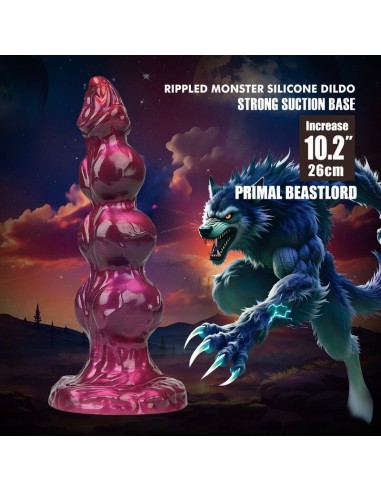 POWER MONSTERS PRIMAL BEASTLORD DILDO FANTASAA ROSA TRANSLACIDO 26 CM A 5 CM