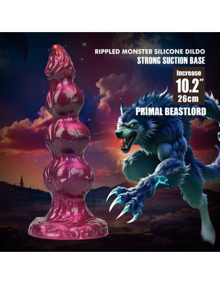 POWER MONSTERS PRIMAL BEASTLORD DILDO FANTASAA ROSA TRANSLACIDO 26 CM A 5 CM