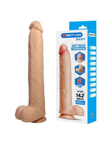 PRETTY LOVE DANY DILDO REALASTICO FLEXIBLE CON VENTOSA 36 CM A 56 CM