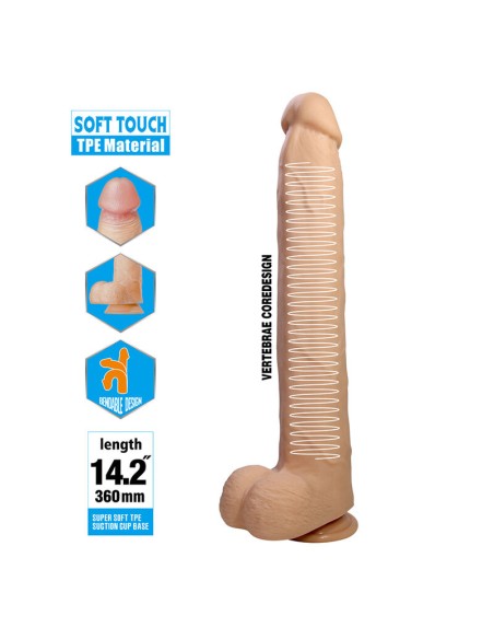 PRETTY LOVE DANY DILDO REALASTICO FLEXIBLE CON VENTOSA 36 CM A 56 CM