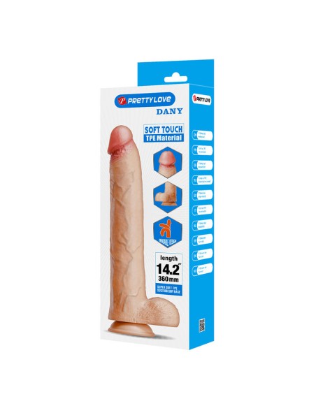 PRETTY LOVE DANY DILDO REALASTICO FLEXIBLE CON VENTOSA 36 CM A 56 CM