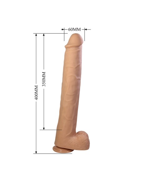 PRETTY LOVE PAT DILDO REALASTICO FLEXIBLE CON VENTOSA NATURAL 40 CM A 6 CM