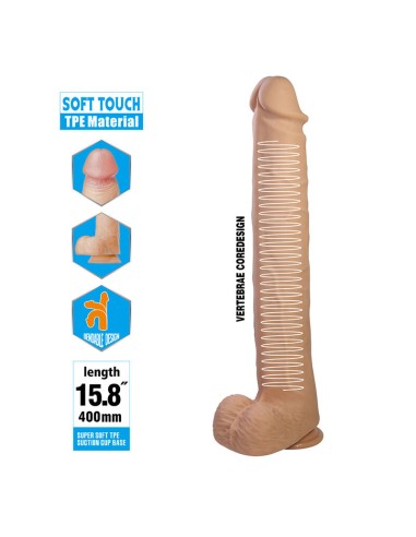 PRETTY LOVE PAT DILDO REALASTICO FLEXIBLE CON VENTOSA NATURAL 40 CM A 6 CM
