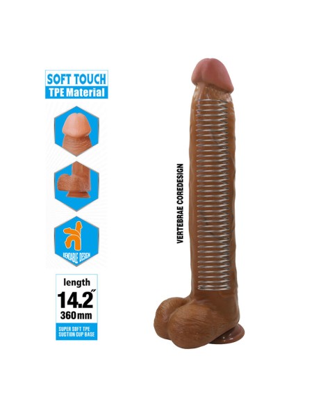PRETTY LOVE DANY DILDO REALASTICO FLEXIBLE CON VENTOSA 36 CM A 56 CM MARRAN