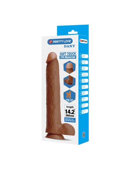 PRETTY LOVE DANY DILDO REALASTICO FLEXIBLE CON VENTOSA 36 CM A 56 CM MARRAN