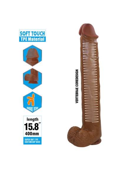 PRETTY LOVE PAT DILDO REALASTICO FLEXIBLE CON VENTOSA 40 CM A 6 CM MARRAN
