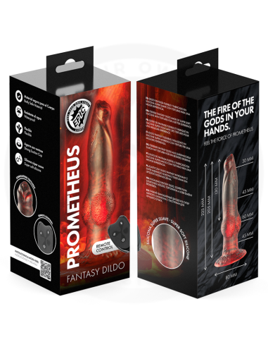 EPIC PROMETHEUS DILDO TITAN EN LLAMAS RECARGABLE CONTROL REMOTO