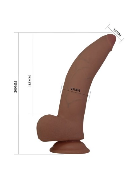 PRETTY LOVE CUTHBERT DILDO REALASTICO FLEXIBLE 20 CM A 5 CM TPE MARRAN