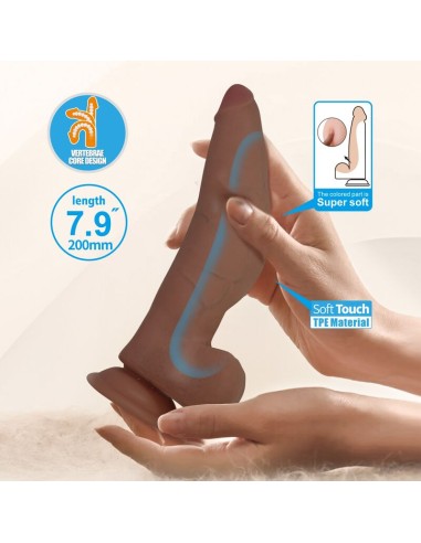 PRETTY LOVE CUTHBERT DILDO REALASTICO FLEXIBLE 20 CM A 5 CM TPE MARRAN