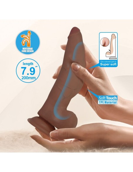 PRETTY LOVE CUTHBERT DILDO REALASTICO FLEXIBLE 20 CM A 5 CM TPE MARRAN