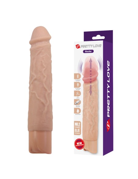 PRETTY LOVE KESSLER DILDO VIBRADOR REALISTA 10 MODOS DE VIBRACIAN Y 10 DE EMPUJE 22 CM NATURAL