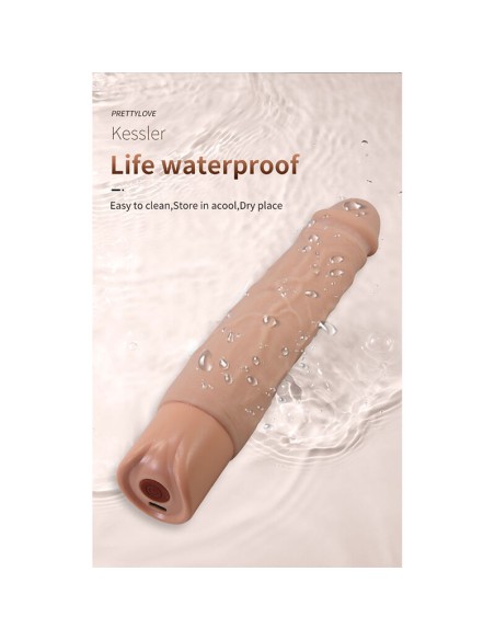 PRETTY LOVE KESSLER DILDO VIBRADOR REALISTA 10 MODOS DE VIBRACIAN Y 10 DE EMPUJE 22 CM NATURAL