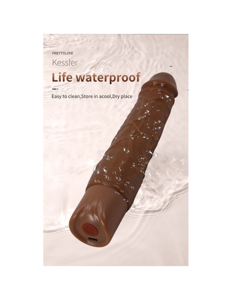 PRETTY LOVE KESSLER DILDO VIBRADOR REALISTA 10 MODOS DE VIBRACIAN Y 10 DE EMPUJE 22 CM MARRAN
